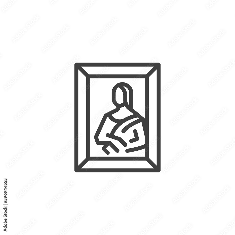 Art Gallery Museum line icon. linear style sign for mobile concept and web design. Museum picture outline vector icon. Symbol, logo illustration. Vector graphics Art Gallery Museum line icon. linear style sign for mobile concept and web design. Museum picture outline vector icon. Symbol, logo illustration. Vector graphics