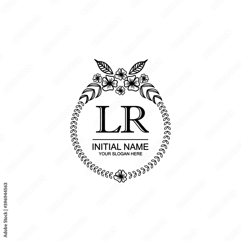 LR Initial handwriting logo template vector LR Initial handwriting logo template vector