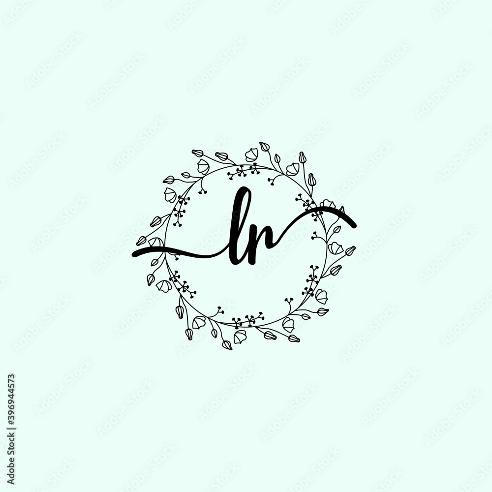 LR Initial handwriting logo template vector LR Initial handwriting logo template vector