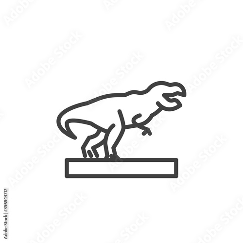 Museum dinosaur line icon. linear style sign for mobile concept and web design. Tyrannosaurus rex outline vector icon. Symbol, logo illustration. Vector graphics