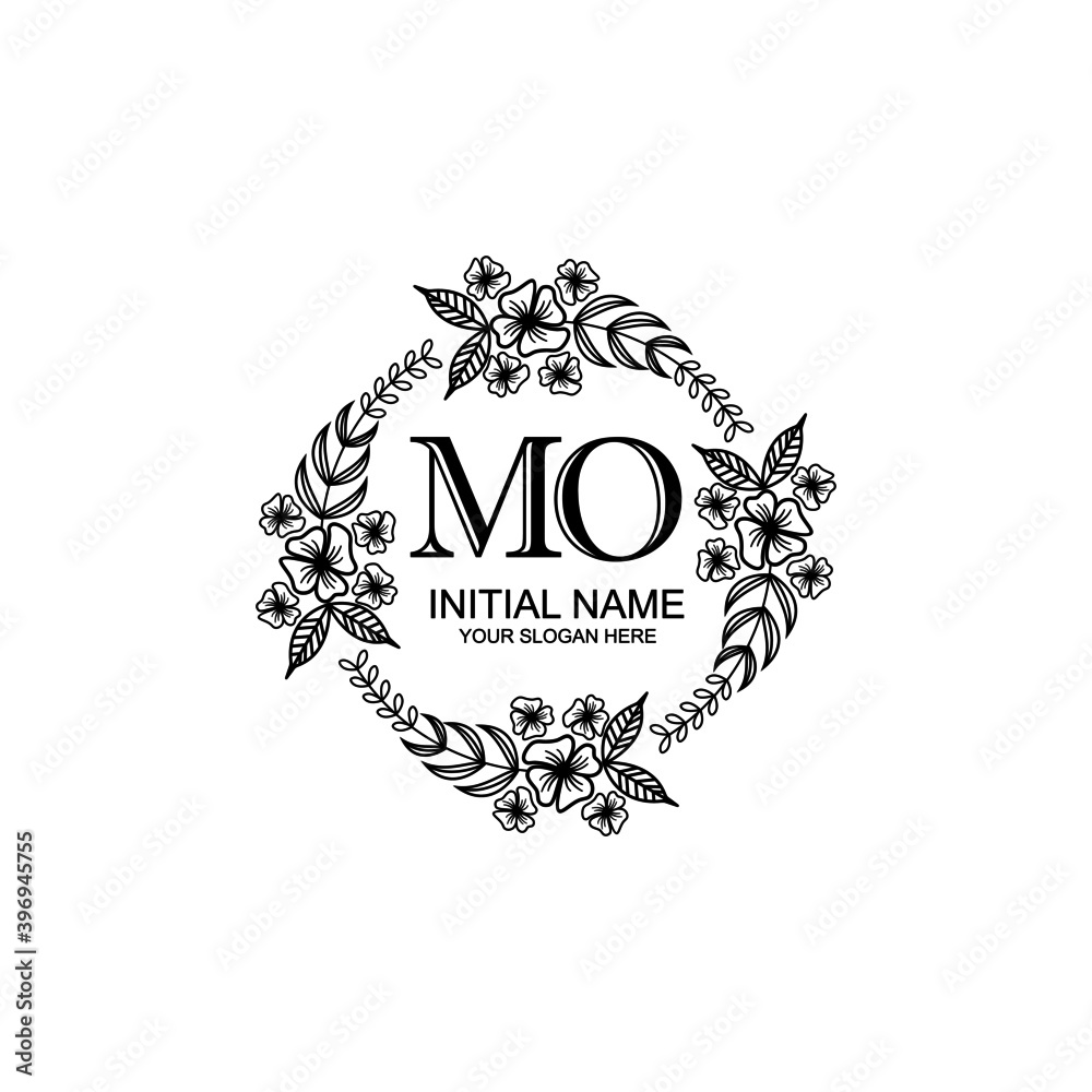MO Initial handwriting logo template vector MO Initial handwriting logo template vector