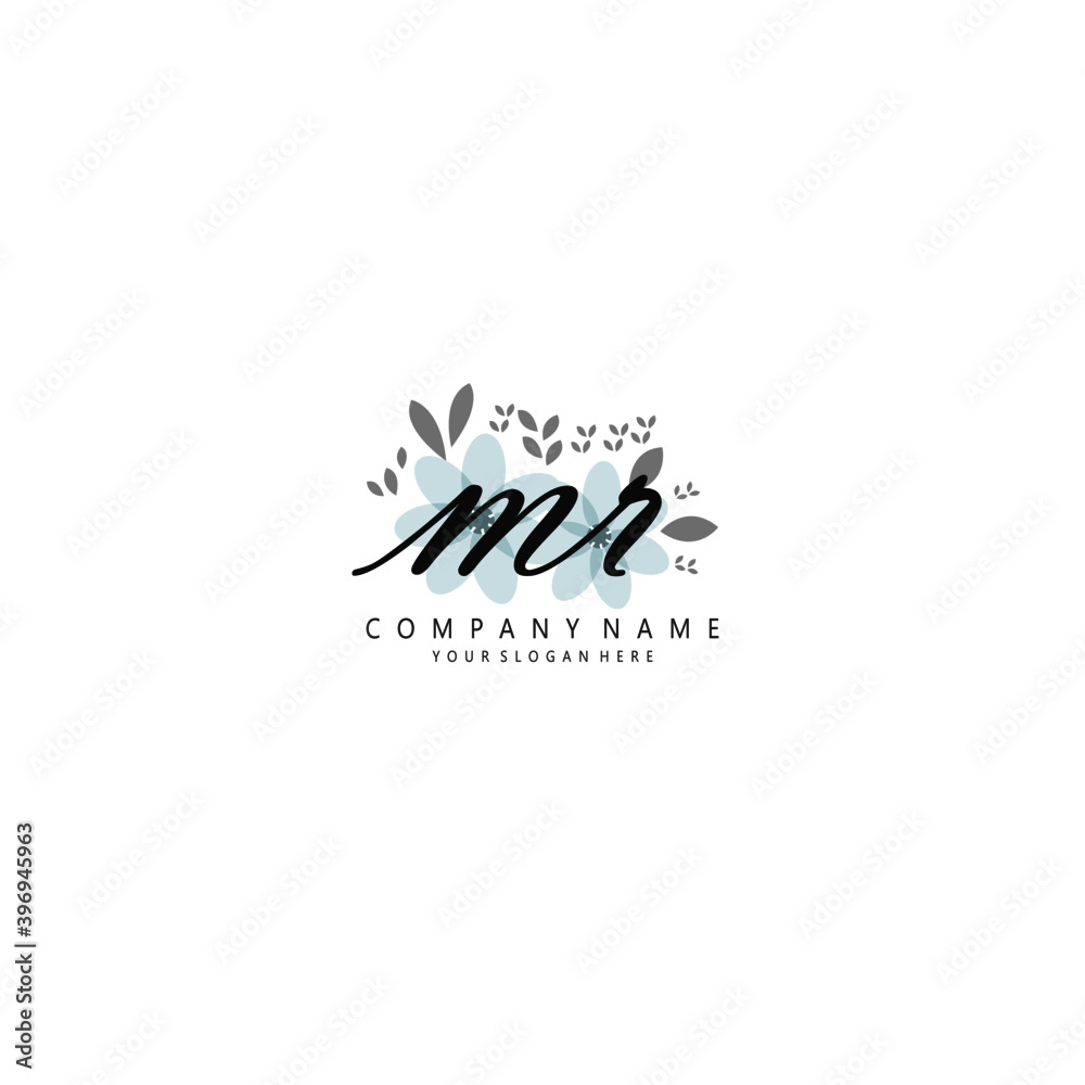 Obraz premium MR Initial handwriting logo template vector 