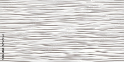 White wave pattern background with seamless horizontal wave wall texture. Vector trendy ripple wallpaper interior decoration. Seamless 3d geometry design
