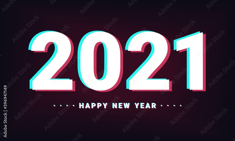 Happy new year 2021 design. New year holiday celebration. Illustration vector Happy new year 2021 design. New year holiday celebration. Illustration vector