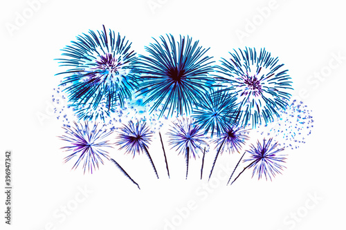 Fireworks illustration art on white background.