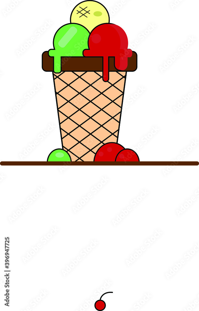 ice cream in a basket