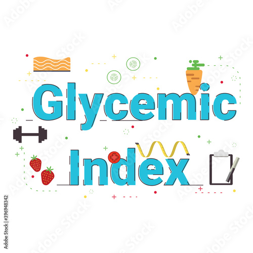 Illutration of Glycemic index concept.