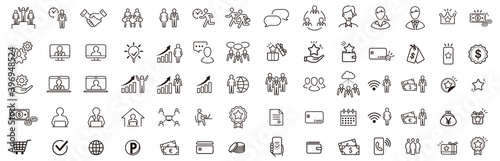 illustration of business icon set vector