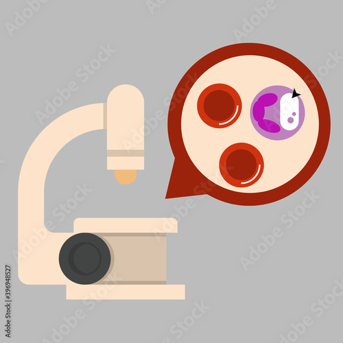Illustration of microscope examination.