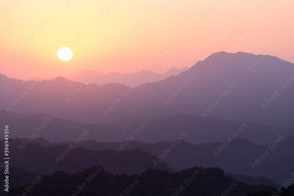 Sunset and Mountains