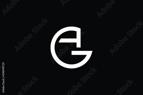 AG logo letter design on luxury background. GA logo monogram initials letter concept. AG icon logo design. GA elegant and Professional letter icon design on black background. AG GA