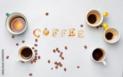 Word COFFEE made of coffee ...