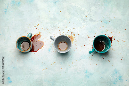 Cups and coffee stains on c...