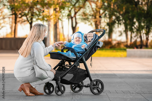 Woman and her cute baby in ...