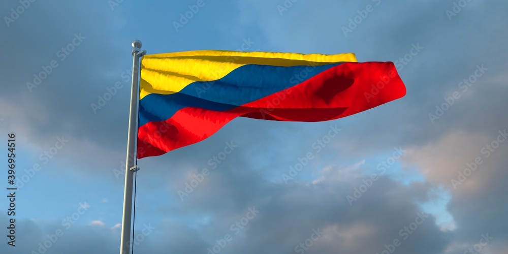 3d rendering of the national flag of the Colombia 3d rendering of the national flag of the Colombia