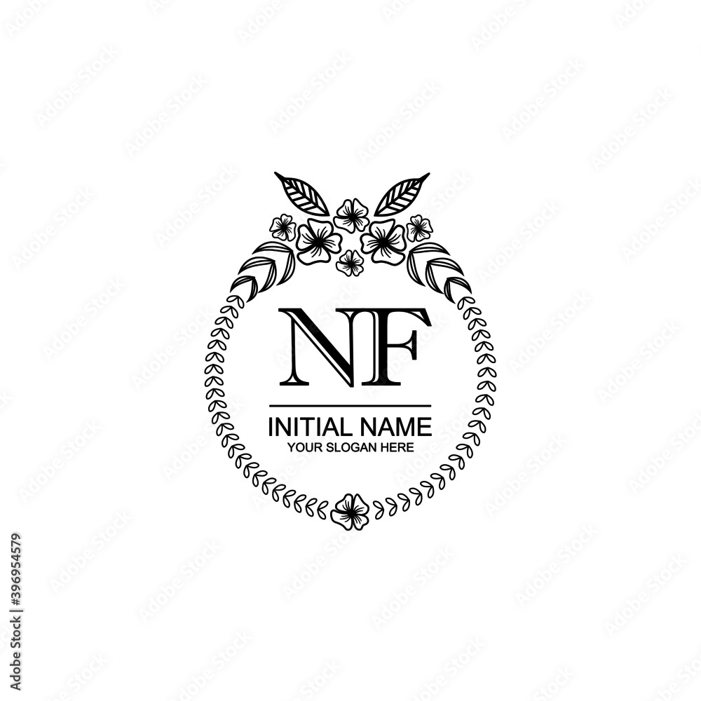 NF Initial handwriting logo template vector NF Initial handwriting logo template vector