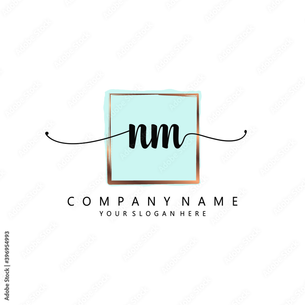 NM Initial handwriting logo template vector NM Initial handwriting logo template vector
