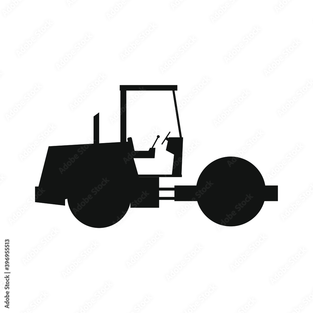 construction site tamping machine icon on white color background construction site tamping machine icon on white color background