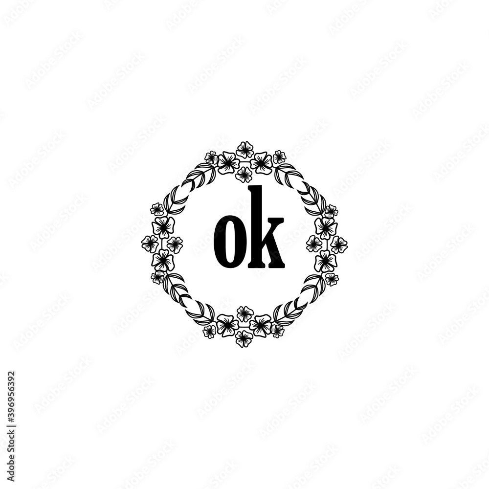 OK Initial handwriting logo template vector OK Initial handwriting logo template vector