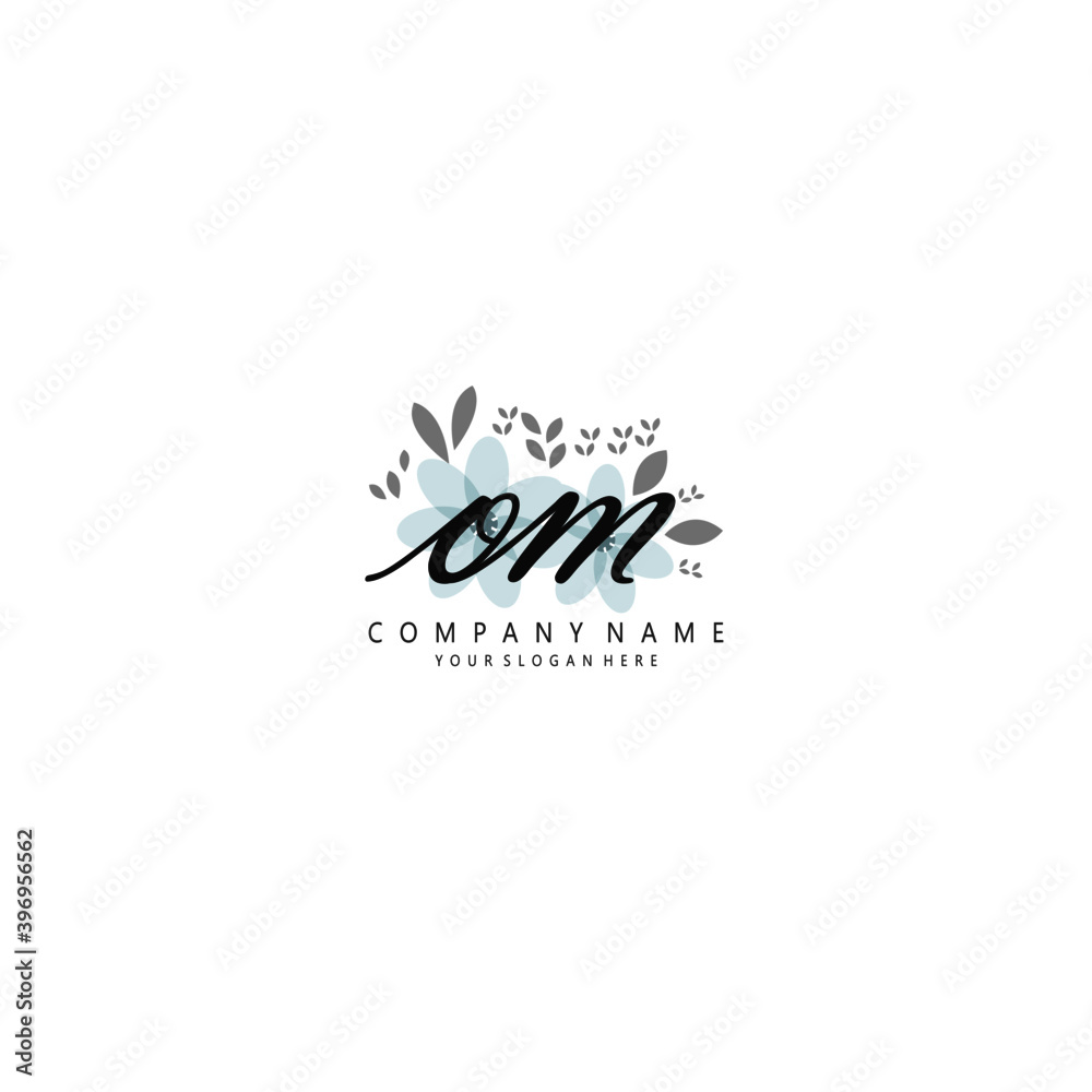 OM Initial handwriting logo template vector OM Initial handwriting logo template vector
