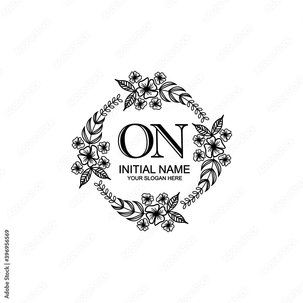 ON Initial handwriting logo template vector ON Initial handwriting logo template vector
