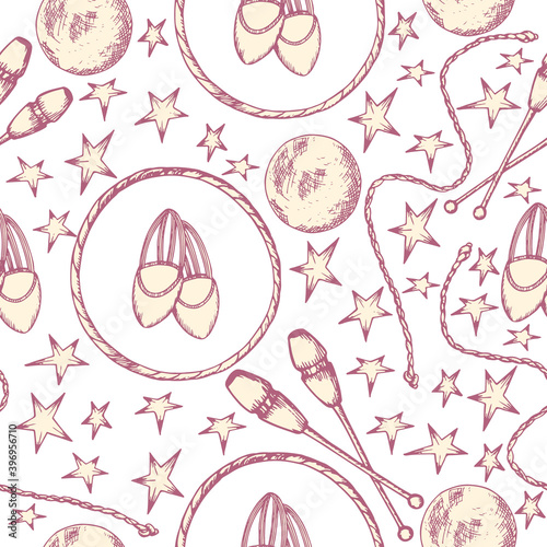 .rhythmic gymnastics seamless pattern