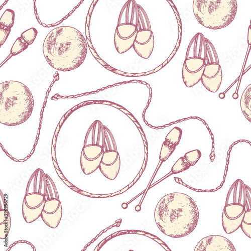 .rhythmic gymnastics seamless pattern