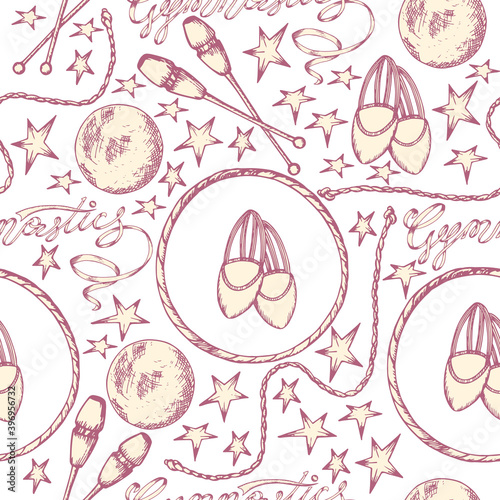 .rhythmic gymnastics seamless pattern