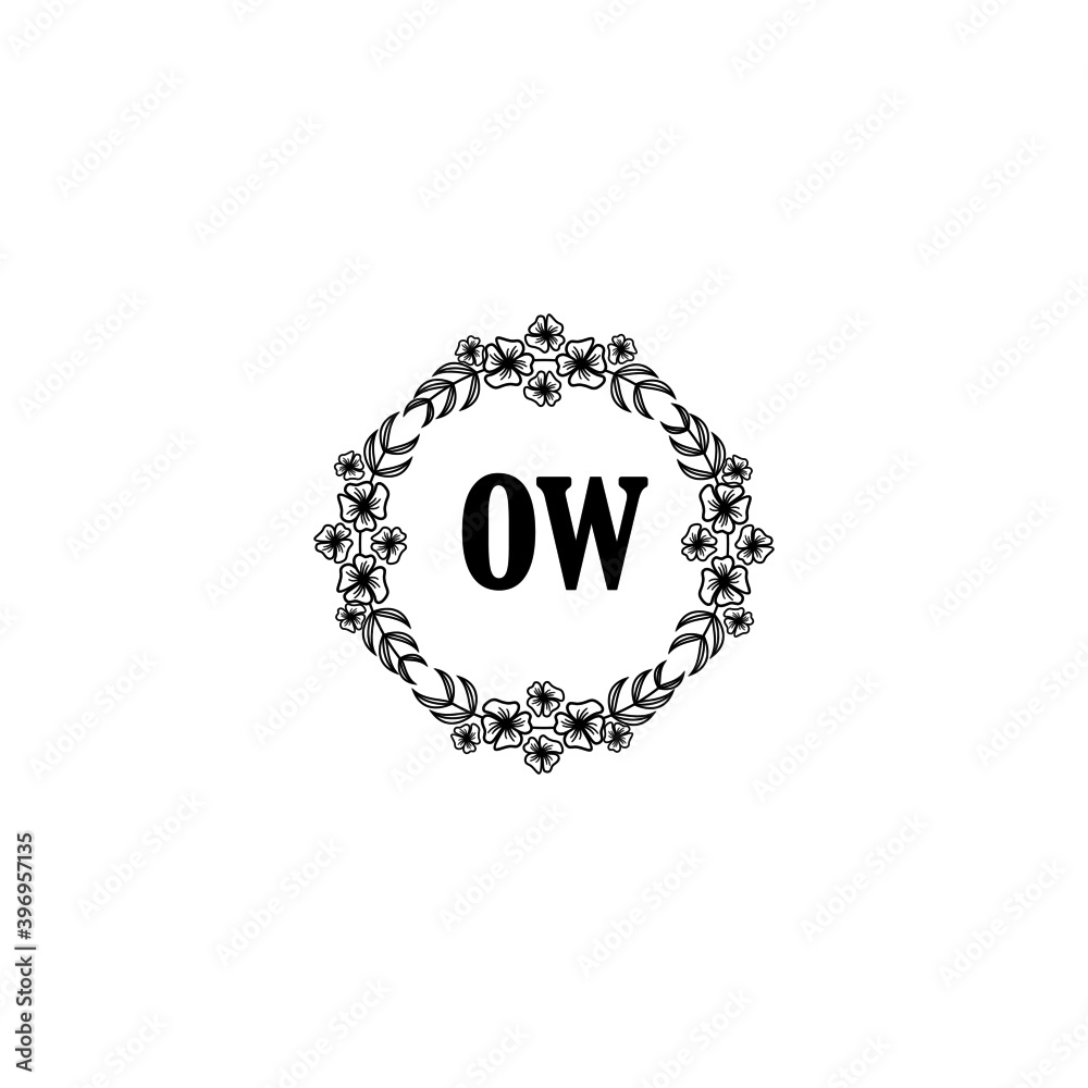 OW Initial handwriting logo template vector OW Initial handwriting logo template vector