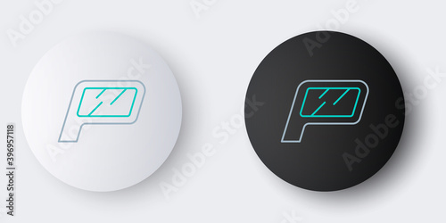 Line Car mirror icon isolated on grey background. Colorful outline concept. Vector.