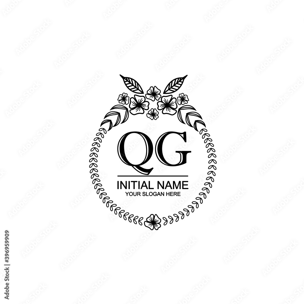 QG Initial handwriting logo template vector QG Initial handwriting logo template vector