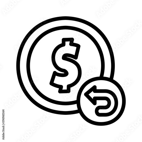 Refund icon vector illustration in line style for any projects