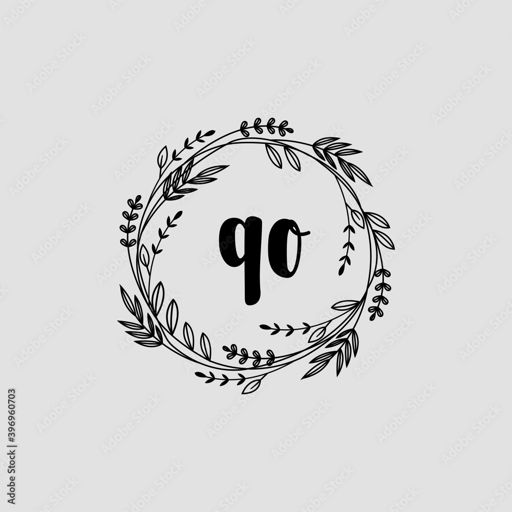 QO Initial handwriting logo template vector QO Initial handwriting logo template vector