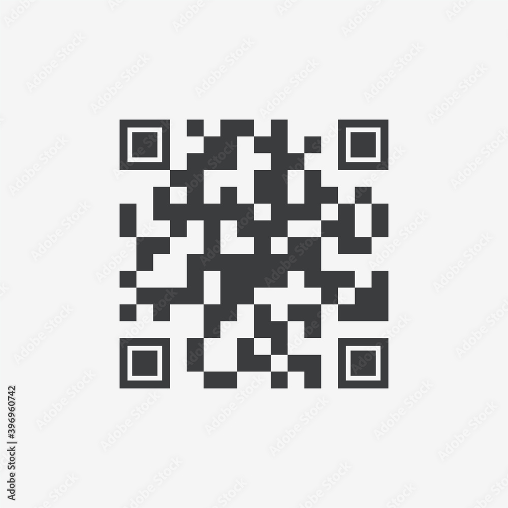 QR Code Sample Flat Black Vector Icon QR Code Sample Flat Black Vector Icon