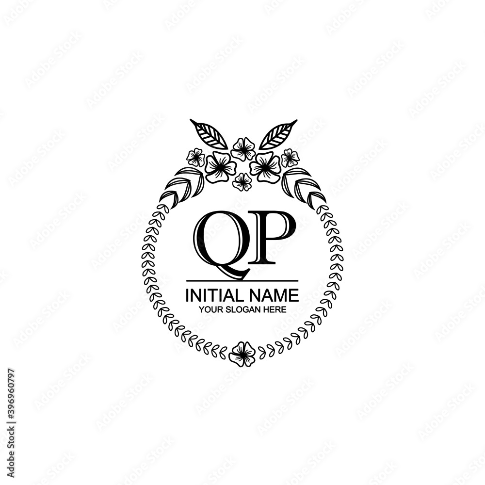QP Initial handwriting logo template vector QP Initial handwriting logo template vector