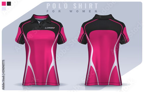 t-shirt sport design for women,  Jersey mockup.  Polo Uniform template.