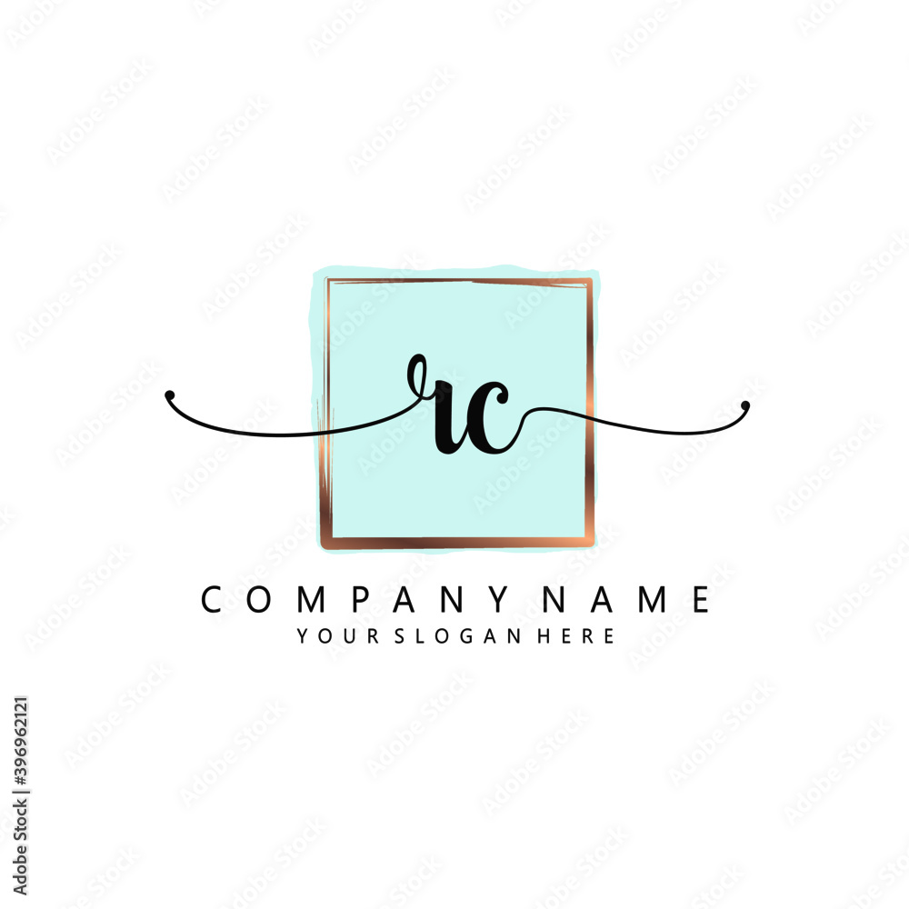 RC Initial handwriting logo template vector RC Initial handwriting logo template vector