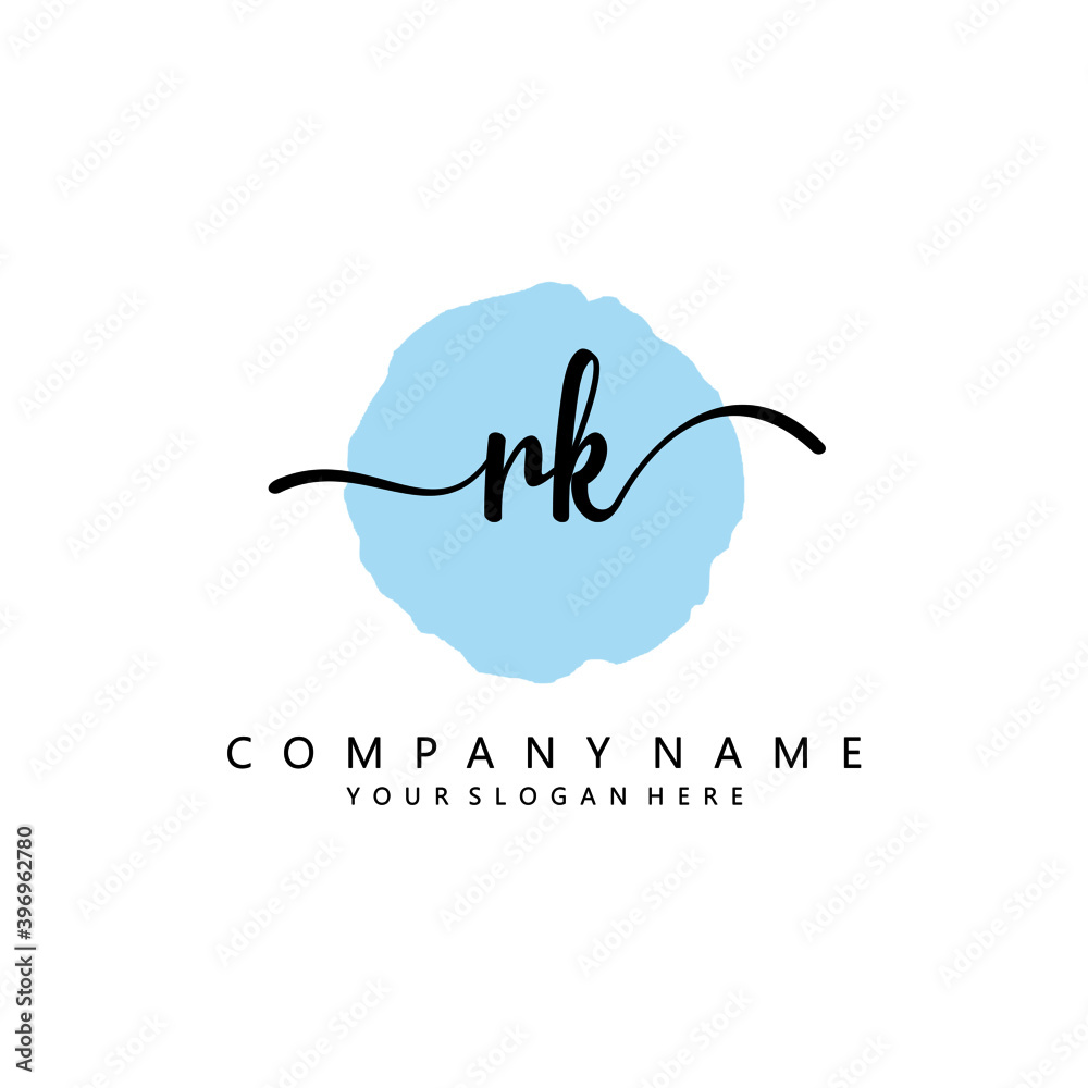 RK Initial handwriting logo template vector RK Initial handwriting logo template vector