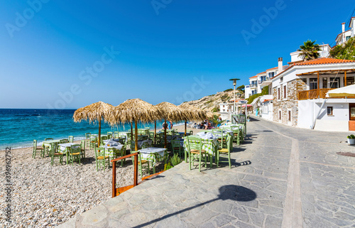 Fototapeta Naklejka Na Ścianę i Meble -  Kokkari Village coastal view in Samos Island of Greece.