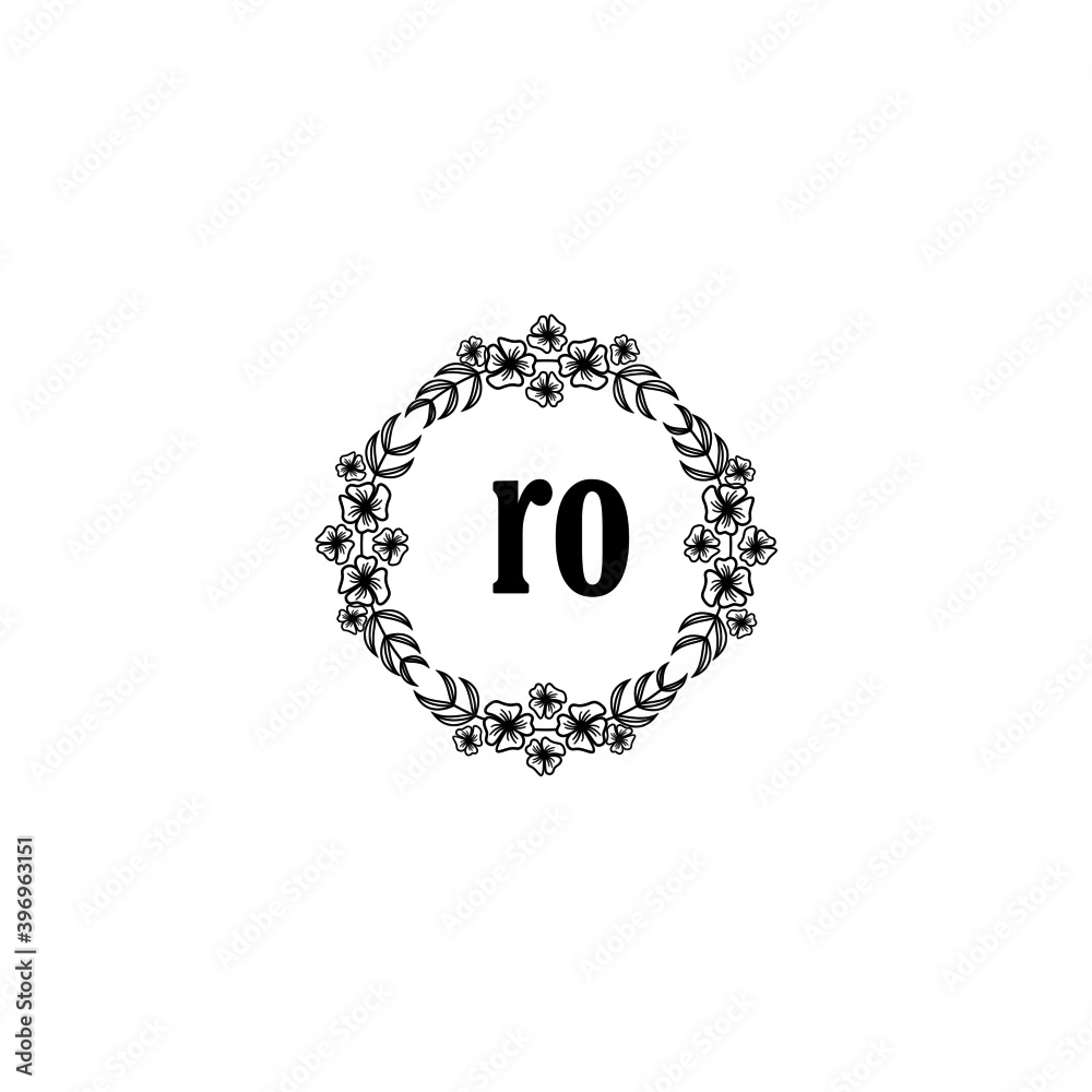 RO Initial handwriting logo template vector RO Initial handwriting logo template vector