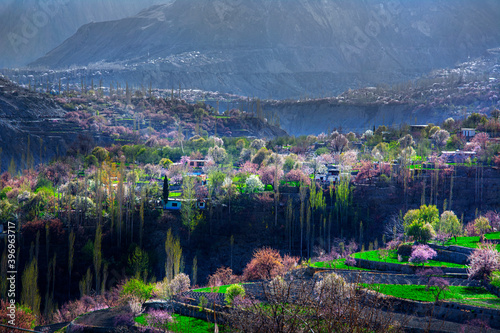 Springlandscape , also known as blossom and  springtime, is one of the four temperate seasons, succeeding winter and preceding summer. There are various technical definitions of spring, photo