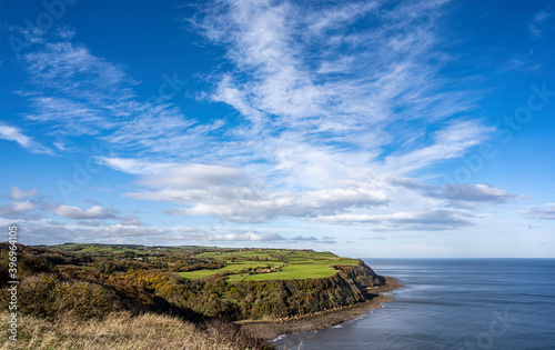 Blue skies and clouds over Yorkshire coast