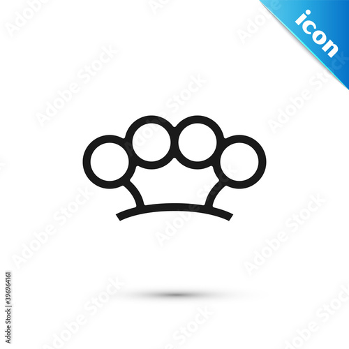 Grey Brass knuckles icon isolated on white background. Vector.