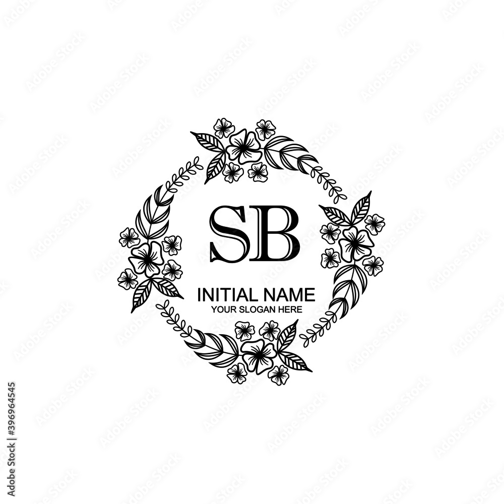 SB Initial handwriting logo template vector SB Initial handwriting logo template vector