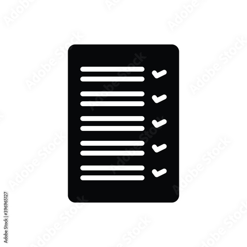 Black solid icon for result