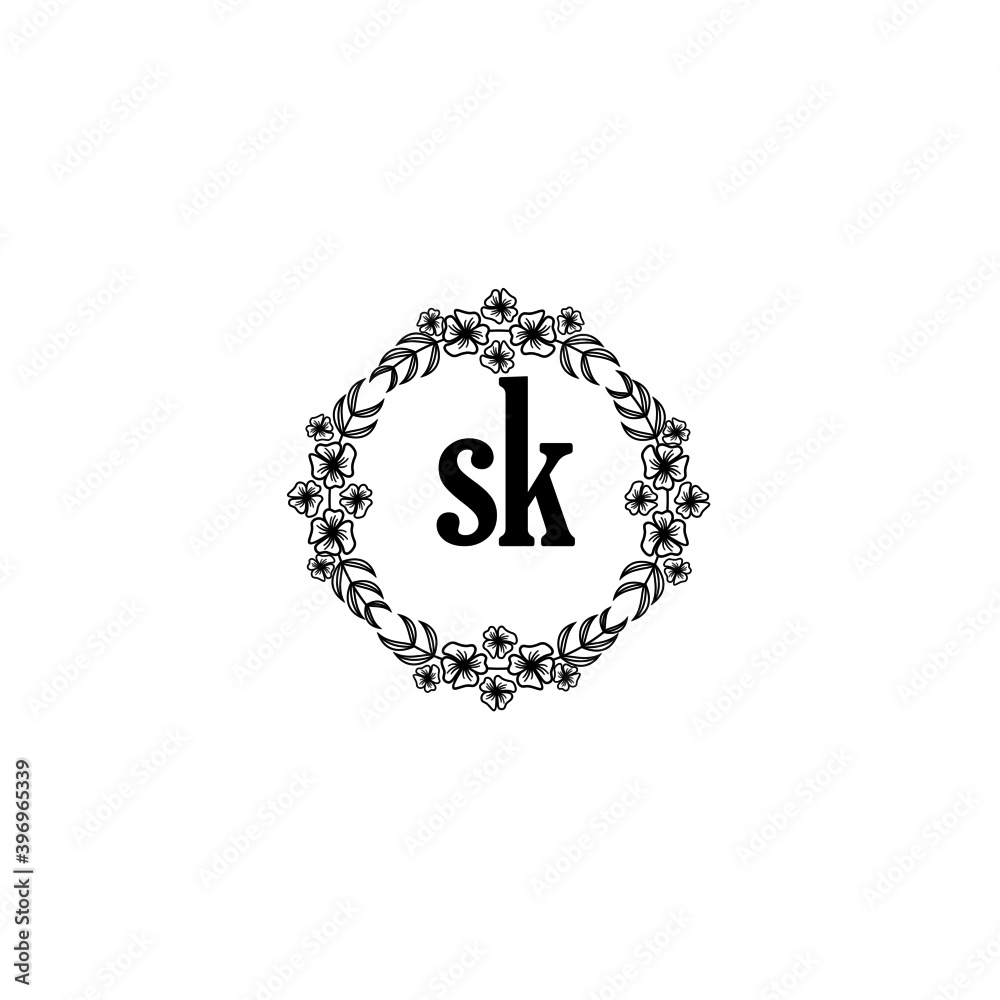 SK Initial handwriting logo template vector SK Initial handwriting logo template vector