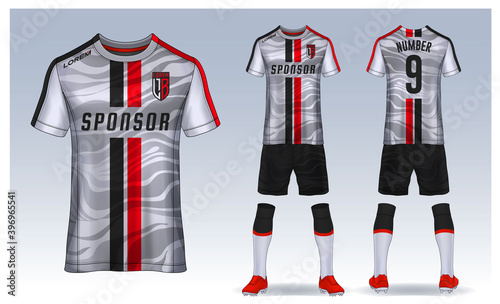 t-shirt sport design template, Soccer jersey mockup for football club. uniform front and back view.