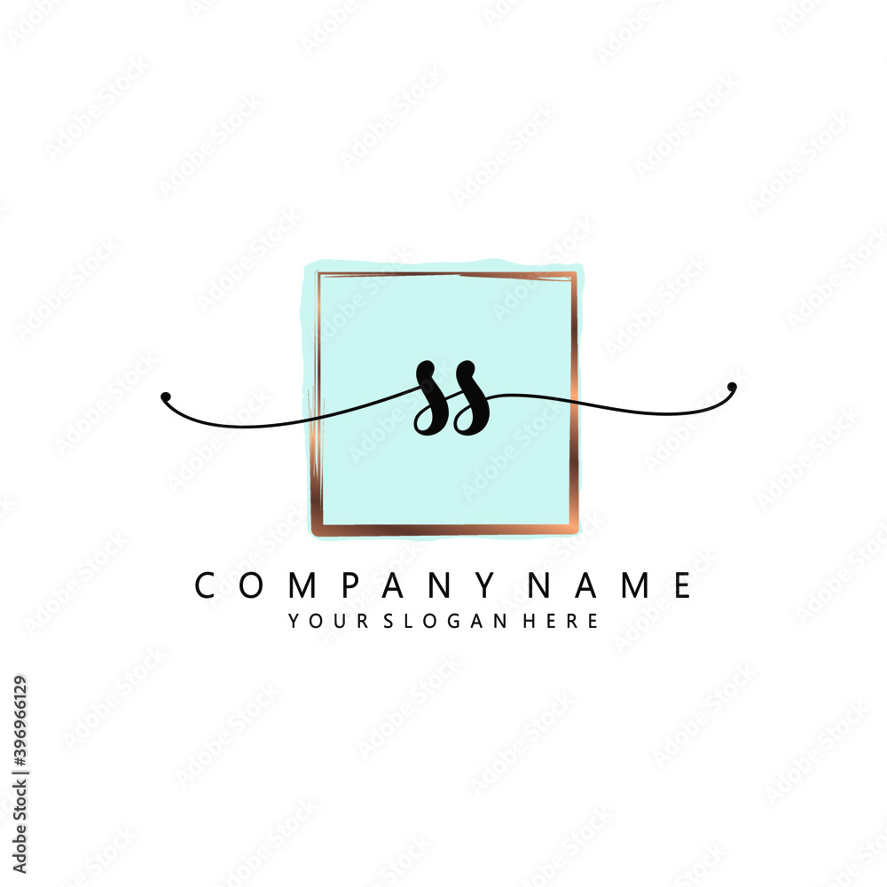 SS Initial handwriting logo template vector SS Initial handwriting logo template vector