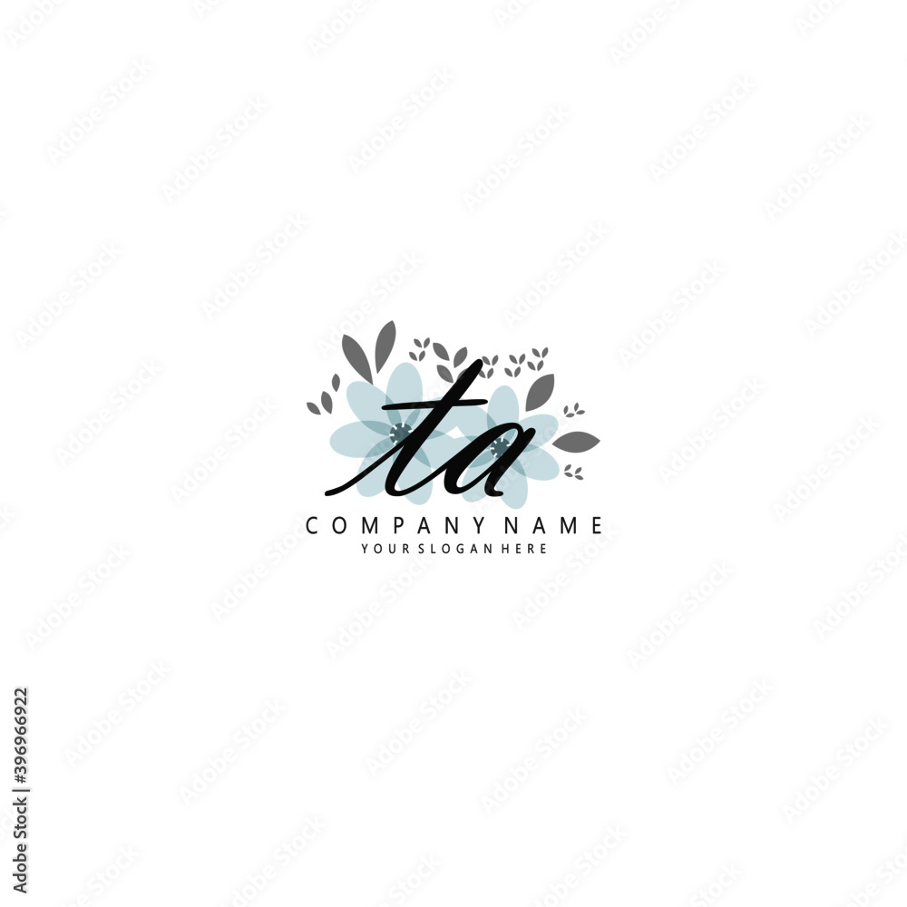 TA Initial handwriting logo template vector TA Initial handwriting logo template vector