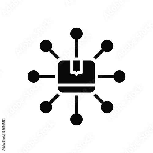 Black solid icon for distribution